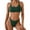Army Green, variant on High Cut Bikini Sets for Women Cross Tie Back Scoop Neck Bikini Tops & Triangle Bottoms Sexy Tummy Control Swimsuits 2 Piece Bathing Suits 2026 Summer Beach Vacation Outfits|Black|S