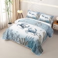 thumbnail image 3 of Erosebridal Crab Ocean Print Twin Quilt Set,Marine Animals Twin Coverlet Set For Boys,2-Piece, 3 of 7