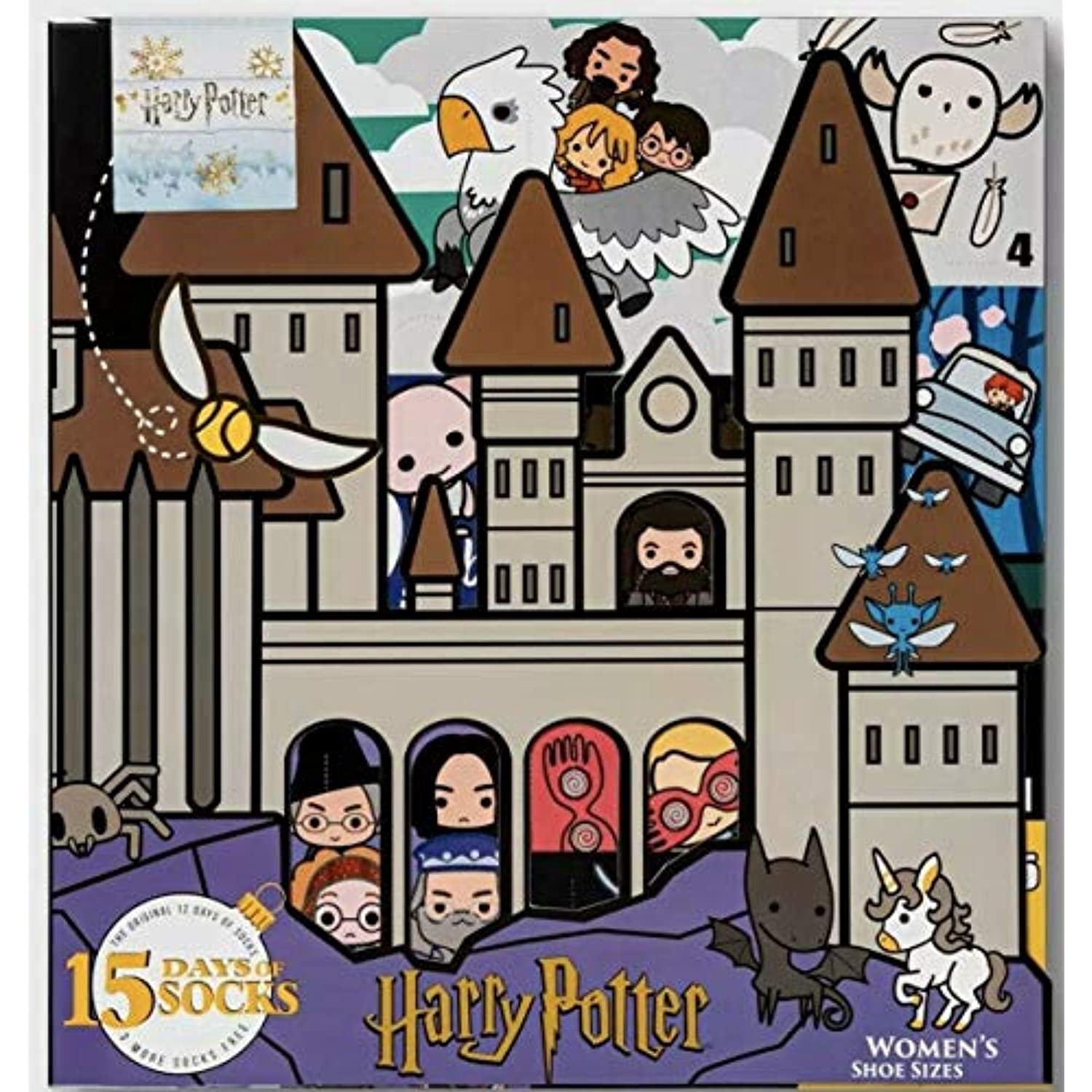 Hogwarts Castle 15 Days of Socks Advent Calendar Women's Size 4-10 -  Walmart.com