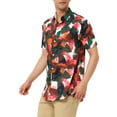 thumbnail image 4 of Lars Amadeus Men's Printed Button Down Short Sleeves Hawaiian Color Block Shirts, 4 of 6