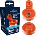 thumbnail image 2 of Wide Mouth Plastic Leak Proof Flip Cap Tangerine Orange Mason Jar Lids 4 Count, 2 of 10