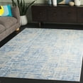 thumbnail image 3 of SAFAVIEH Bayside York Abstract Polyester Machine Washable Area Rug, Ivory/Blue, 6'7" x 6'7" Square, 3 of 13