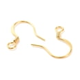 thumbnail image 3 of 200pc Brass Earring Hooks with Horizontal Loop Long-Lasting Plated Real 18K Gold Plated 17x16x0.7mm Hole: 2mm 21 Gauge Pin: 0.7mm, 3 of 4