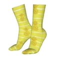 thumbnail image 5 of Xecao Gold Pineapple Print Fashion No Heel Casual Crew Socks Cushioned Breathable for Men Women - Moisture wicking,Not easy to fade Suitable for daily, 5 of 7
