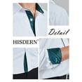 thumbnail image 5 of HISDERN Mens White Dress Shirts Classic Fit Button Down Shirt Long Sleeve Inner Contrast, 5 of 9