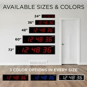 IVATION 24-inch Digital Wall Clock with Stopwatch, Timer, Alarms, Temperature, Remote