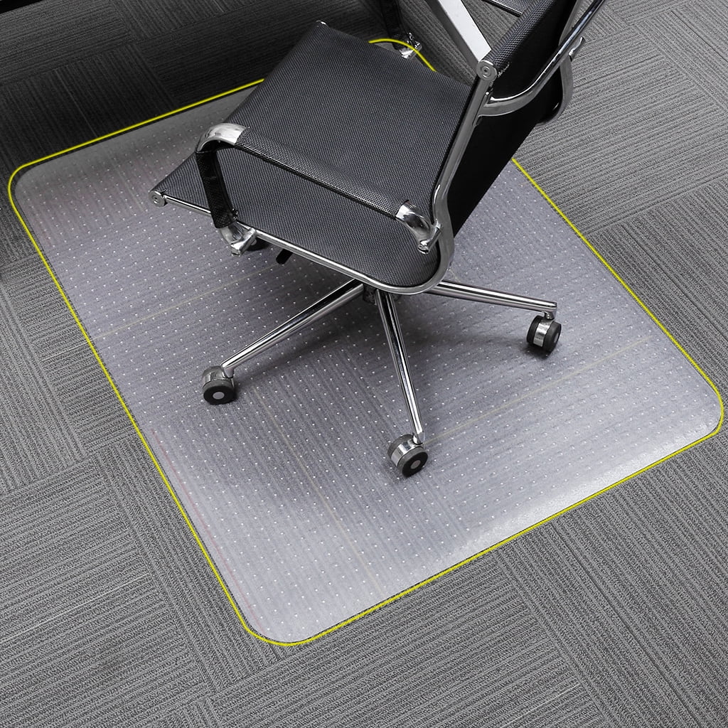 SLYPNOS Translucent Rectangular Office Chair Mat Carpet Protector with