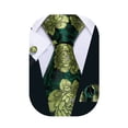 thumbnail image 1 of Set de corbatas Barry.Wang con estampado floral de seda, 150 cm, con gemelos, 1 of 7