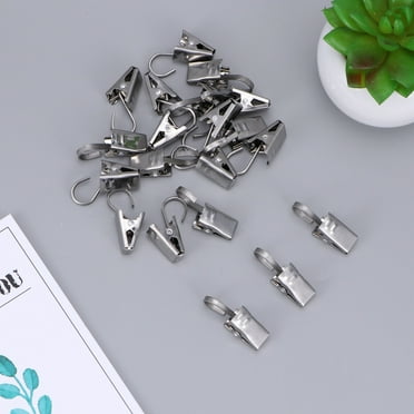 Melantax 20 Pack Rust-Proof Curtain Rings Satin Nickel Curtain Clips with Hooks