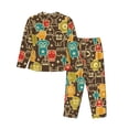 thumbnail image 2 of Uemuo Robot and Monsters Pattern Womens Pajama Sets,PJ Set for Women,Pajamas for Women Logo,Long Sleeve Pajama Set for Women,Soft Long Sleeve Top With Pants-Medium, 2 of 9