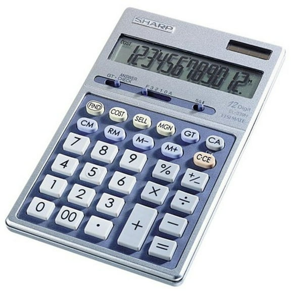 Sharp El339Hb Desktop Display Calculator - 12 Character[S] - Lcd - Solar, Battery Powered - 6.9" X 4.3" X 0.7" (El339Hb)