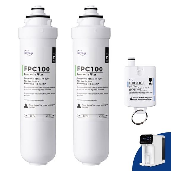 iSpring F3RCD100 1-Year Replacement Filter Pack for RCD100 RO System Countertop, Includes FPC100 x2, FCB100 x1, 3 Pieces