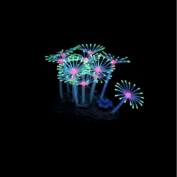 4 Pack Glow Aquarium Decorations Simulation Glow Plant Silicone for Fish  Tank Decorations