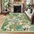 thumbnail image 4 of FairOnly 10'x13'Modern Pastoral Stain Resistant Beige Area Rug for Living Room Non Slip Jungle Animal Pattern Indoor Floor Rug for Dinning Room Bedroom, 4 of 7