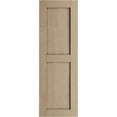 thumbnail image 2 of Ekena Millwork 12"W x 80"H Rustic Two Equal Panel Flat Panel Rough Cedar Faux Wood Shutters (Per Pair), Primed Tan, 2 of 11