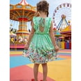 thumbnail image 5 of Aideaone Toddler Girls Dresses Kids Summer Ruffle Sleeve Tie Back Casual Sundress 2-8T, 5 of 7