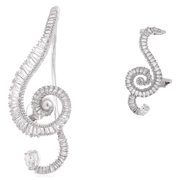 Swarovski x Ariana Grande Asymmetrical Baguette Cut Clip Earrings