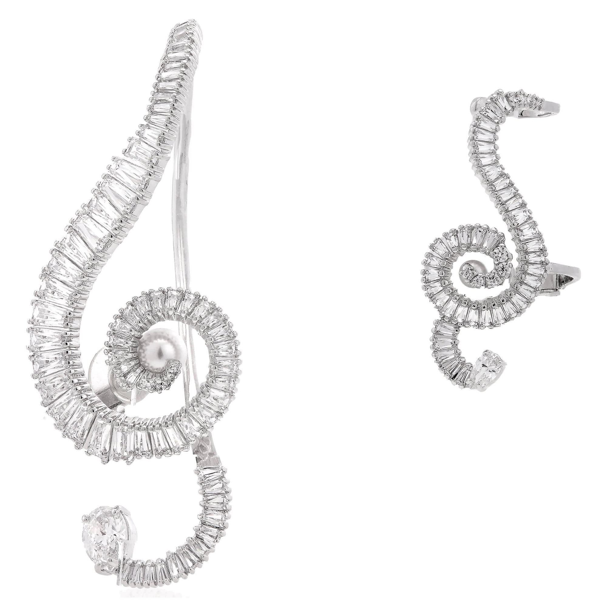 Swarovski x Ariana Grande Asymmetrical Baguette Cut Clip Earrings
