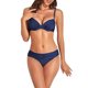 thumbnail image 1 of Traje de baño para mujer, traje de baño de dos piezas con tirantes finos, Color puro, fruncido, transpirable, con aros, acolchado, Bikini, azul marino M, 1 of 6