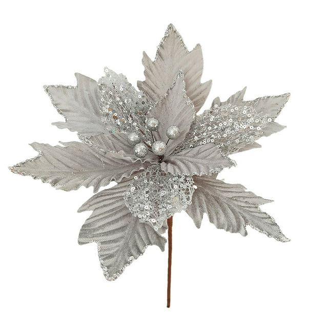 HCBY 1Pcs Cloth Christmas Flower Decoration 13 Inch Multi Color for Xmas Tree Home Wedding Party Nursery School Event Kid Friendly Safe Decor