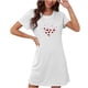 thumbnail image 1 of Camisón corto de talla grande para mujer, camisón de manga corta con estampado de pecho a la moda, camisón para mujer, 1 of 2