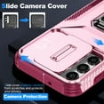 thumbnail image 3 of Phone Case for Samsung Galaxy A54 5G Case with Sliding Camera Cover, with 360° + 100° Free Rotation Metal Finger Ring Bracket, Fit Magnet Car Mount, 2 In 1 Case Cover for Galaxy A54 5G, Pink, 3 of 8