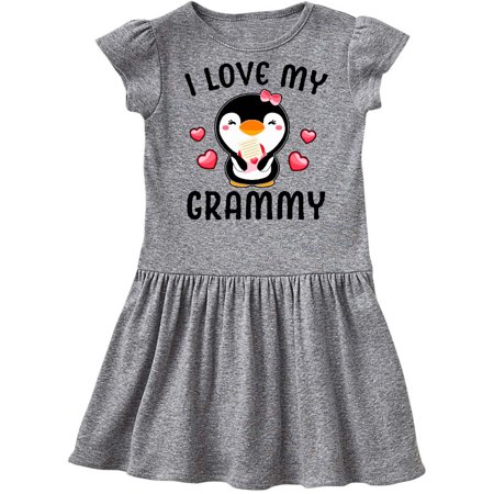 

Inktastic I Love My Grammy with Cute Penguin and Hearts Gift Toddler Girl Dress