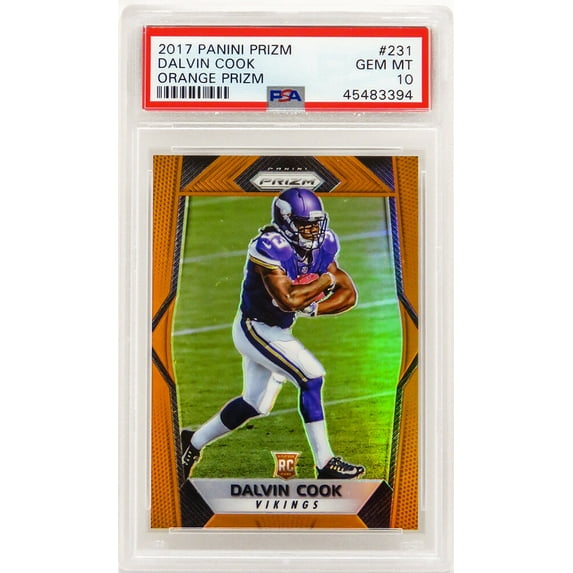 Dalvin Cook (Minnesota Vikings) 2017 Panini Prizm Football #231 Orange Prizm RC Card (#/275) - PSA 10 GEM MINT