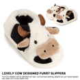 thumbnail image 6 of PULLIMORE Cartoon Cow Slippers, Winter Indoor Outdoor Slippers, Fuzzy Plush Cotton Slipper for Women Men, 6 of 10