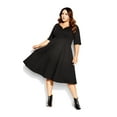thumbnail image 2 of City Chic Women's Plus Size Cute Girl Elbow Sleeve Midi Dress - Black, 2 of 5