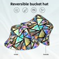 thumbnail image 3 of Kll Colored Glass Bucket Hat for Women Men Packable Travel Beach Sun Hat Outdoor Rave Accessories Reflective Fisherman Cap, 3 of 6