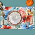 thumbnail image 6 of Placemats Set of 4 Heat-Resistant Rectangle Place Mats Floral Flower Colorful Washable Plastic PVC Dining Table Mat Non-Slip Wipeable Woven Vinyl Placemat for Kitchen Patio Table Decor, 6 of 8