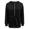 thumbnail image 6 of Essentials Hoodies for Women 2025 Half Zipper Slit Hem Plain Hoodie with Pockets Hooded Sweatshirt Women Pullover, 6 of 8