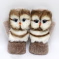 thumbnail image 1 of Guantes de peluche de animales de dibujos animados, guantes de invierno cálidos de piel de conejo tejidos para mujer, lindos guantes, 1 of 1