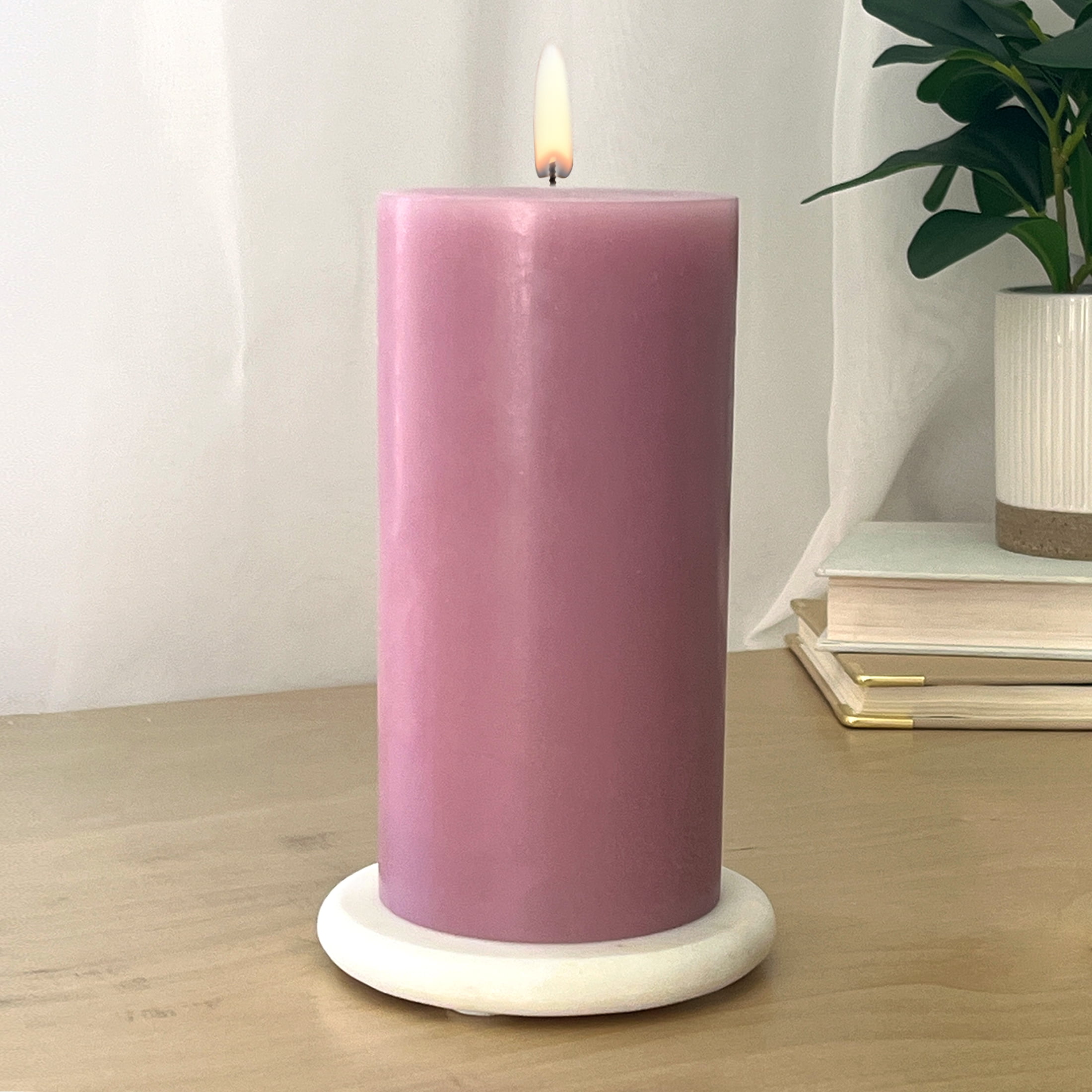 Mainstays Single Wick 3" x 6" Pillar Candle, Unscented, Purple