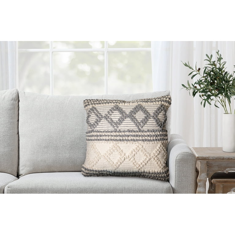 Better Homes & Gardens, Neutral Textured Decorative Pillow, Square, 20 x  20, 1 Piece 