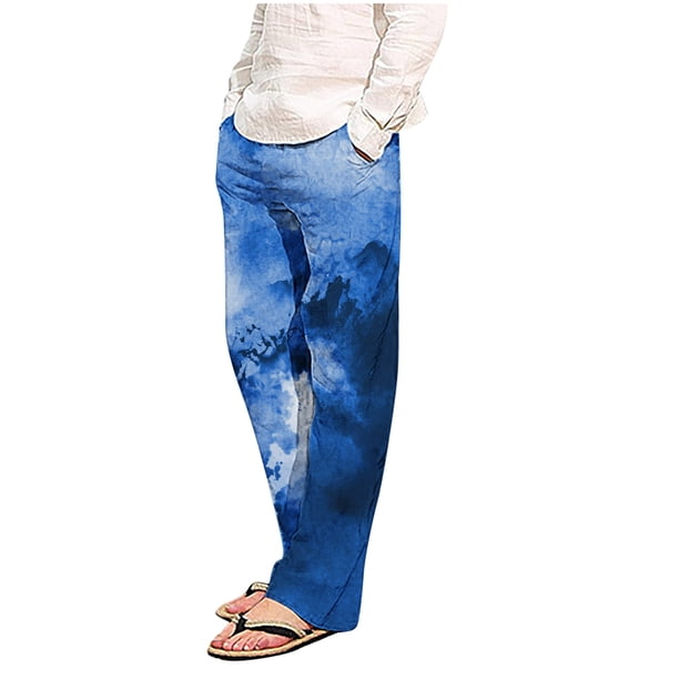 Pantalones de pijama largos de poliéster para hombre, informales, con estampado a cuadros, holgados y deportivos.