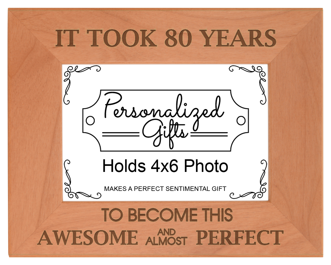 80th Birthday 4 x 6 Photo Picture Frame Home Decor