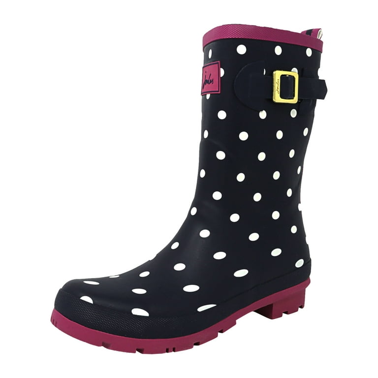 Joules navy spot wellies sale