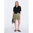 thumbnail image 2 of Free Assembly Women's and Women's Plus Cotton Eyelet Button Front Shirt with Short Sleeves, Sizes XS-4X, 2 of 5