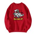 thumbnail image 2 of Men Halloween Sweatshirt Pumpkin Ghost Printed Casual Long Sleeve Spooky Pullover Sweatshirt Fall Winter Trendy Comfortable Shirts Red XXXL, 2 of 5
