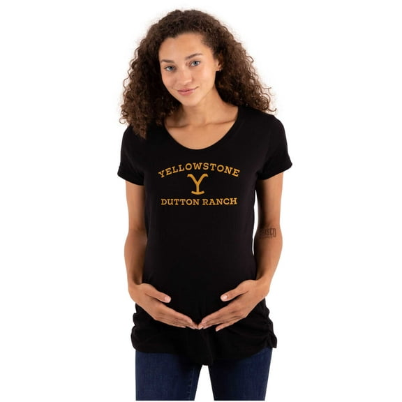Yellowstone Dutton Ranch Arched Logo Women's Maternity T Shirt Tee Brisco Brands S