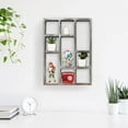 thumbnail image 4 of MyGift 15-Inch 9-Compartment Rustic Wooden Freestanding & Wall Mountable Shadow Box Display Shelf, 4 of 6