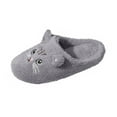 thumbnail image 2 of Willtoo Slippers for Women Comfortable Warm Open Toe Non Slip Bedroom Shoes Cozy House Shoes Cute Cat Winter Fall Slippers Gray 8.5-9 Women/7-7.5 Men, 2 of 4