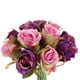 thumbnail image 3 of 25cm-10 pulgadas de largo flores de seda artificial ramo de rosas cabeza de flor florero de fiesta de boda decoración hogar Diy manualidades Púrpura Baoblaze Flor de seda artificial de la boda, 3 of 8