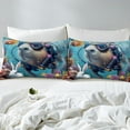 thumbnail image 4 of YST Kids Capybara Sheet Set Funny Rodent Animal Diving In Blue Sea Sheets For Boys Girls 3D Cartoon Sea Animal Bed Sheets Set Marine Life Nautical Rabbit Flat Fitted Sheet, Full, 4 of 5