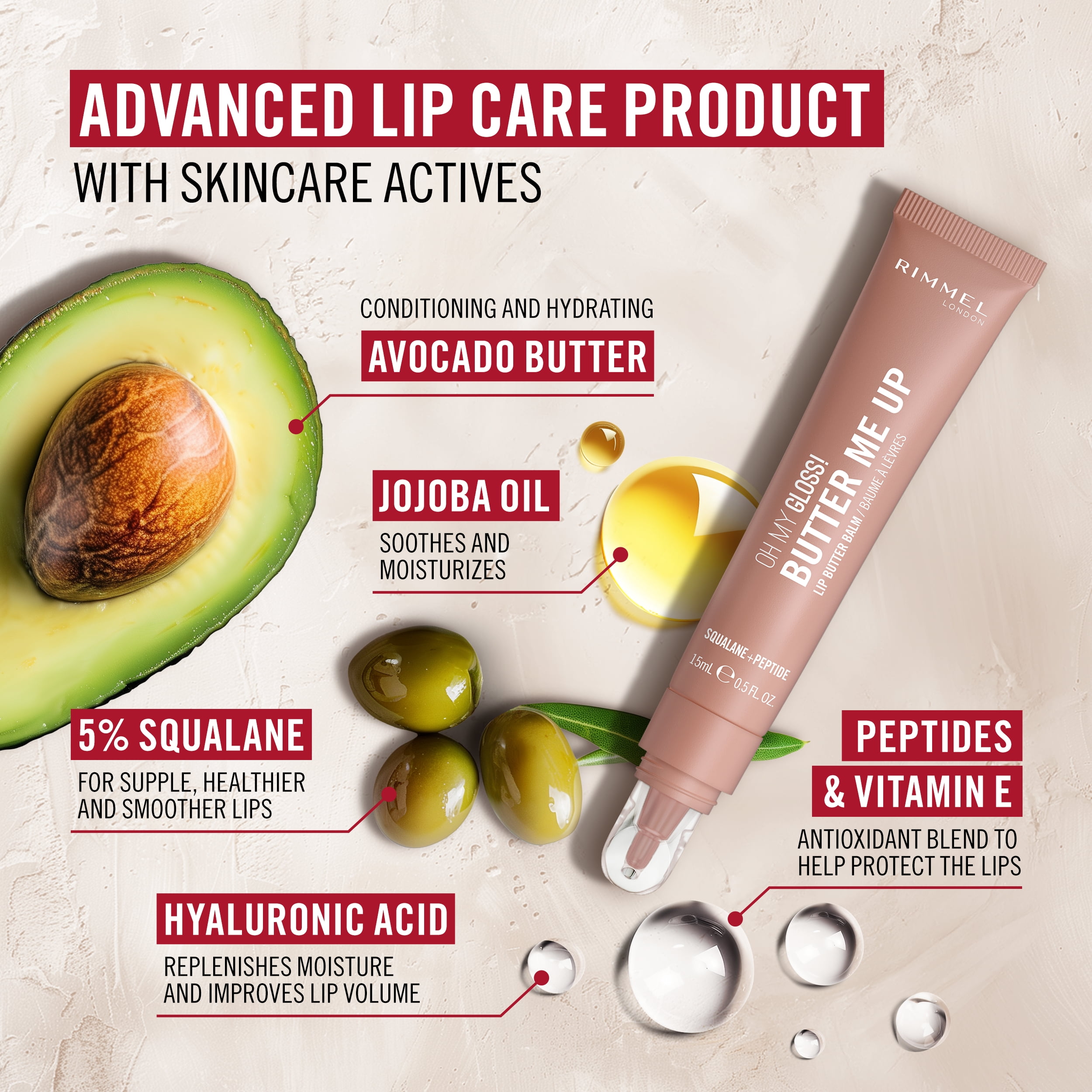 RIMMEL Oh My Gloss! Butter Me Up, 003 Mellow Mocha, 0.5 fl oz