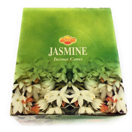 SAC Incense Cones Jasmine Bulk Lot 12 Packs of 10 Cones with Burners 120 Total