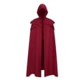 thumbnail image 2 of Adult Hooded Cloak Medieval Cape Ranger Elven Costume for Men Women Halloween Cosplay Gothic Wicca Robe Wizard Sorcerer Knight Larp Dress Up Full Length, 2 of 5