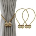 thumbnail image 1 of Window Curtain Tiebacks Clips VS Strong Magnetic Tie Band Home Office Decorative Drapes Weave Holdbacks Holders European Style 1 Pair (gold), 1 of 5